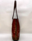 Dooney & Bourke Brown Croc Embossed Leather Nile Shopper Tote