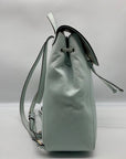 Kate Spade Blue Pebbled Leather Leila Large Flap Backpack
