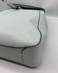 Kate Spade Blue Pebbled Leather Leila Large Flap Backpack