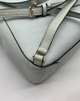 Kate Spade Blue Pebbled Leather Leila Large Flap Backpack
