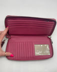 Michael Kors Pink Saffiano Leather Wristlet Clutch