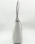 Michael Kors Optic White Leather East West Sallie Tote Bag