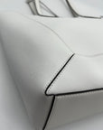 Michael Kors Optic White Leather East West Sallie Tote Bag