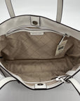 Michael Kors Optic White Leather East West Sallie Tote Bag
