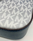 Michael Kors Blue Coated Canvas Jet Set Large Crossbody Bag