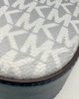 Michael Kors Blue Coated Canvas Jet Set Large Crossbody Bag