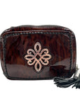 Brighton Brown Wild Tiger Patent Leather Brazos Crossbody