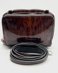 Brighton Brown Wild Tiger Patent Leather Brazos Crossbody
