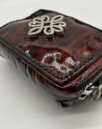 Brighton Brown Wild Tiger Patent Leather Brazos Crossbody