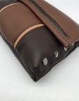 Hammitt VIP Orchestra Brown Pebbled Leather Medium Crossbody Clutch