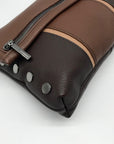 Hammitt VIP Orchestra Brown Pebbled Leather Medium Crossbody Clutch