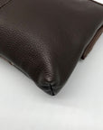 Hammitt VIP Orchestra Brown Pebbled Leather Medium Crossbody Clutch