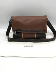 Hammitt VIP Orchestra Brown Pebbled Leather Medium Crossbody Clutch