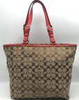 Coach Hamptons Beige Signature Canvas Book Tote Bag