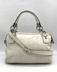 Coach White Leather Vintage Kristin Double Zip Satchel F22304