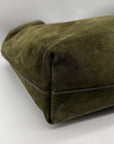 Madewell the Mylie Green Suede Shoulder Bag
