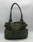 Tignanello Green Leather Multipocket Shoulder Bag