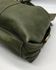 Tignanello Green Leather Multipocket Shoulder Bag