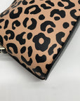 Kate Spade Tan & Black Leather Kali Leopard Print Dome Crossbody