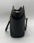 Michael Kors Black Saffiano Leather Jet Set Travel Chain Tote Bag