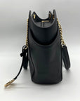 Michael Kors Black Saffiano Leather Jet Set Travel Chain Tote Bag