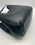 Style & Co Black Pebbled Leather Whipstitch Triple Compartment Hobo Bag - NWT