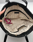 On 34th Black Woven Tote Bag