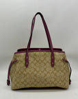 Coach Beige Monogram Canvas Shoulder Bag