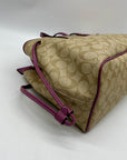 Coach Beige Monogram Canvas Shoulder Bag