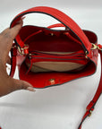 Nanette Lepore Red Drawstring Crossbody Bag