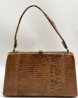 Sterling USA Brown Lizard Embossed Leather Vintage Clutch