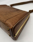 Sterling USA Brown Lizard Embossed Leather Vintage Clutch