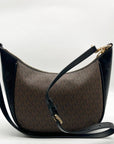 Michael Kors Brown & Black Monogram Cheryl Medium Crossbody