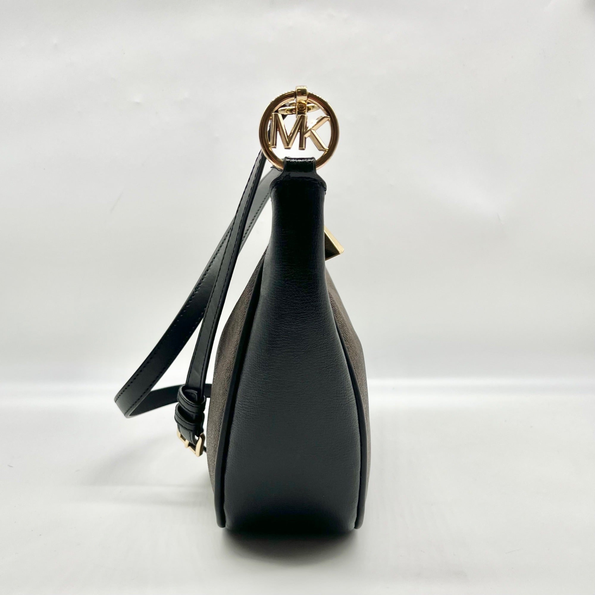 Michael Kors Brown & Black Monogram Cheryl Medium Crossbody