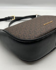 Michael Kors Brown & Black Monogram Cheryl Medium Crossbody
