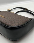 Michael Kors Brown & Black Monogram Cheryl Medium Crossbody