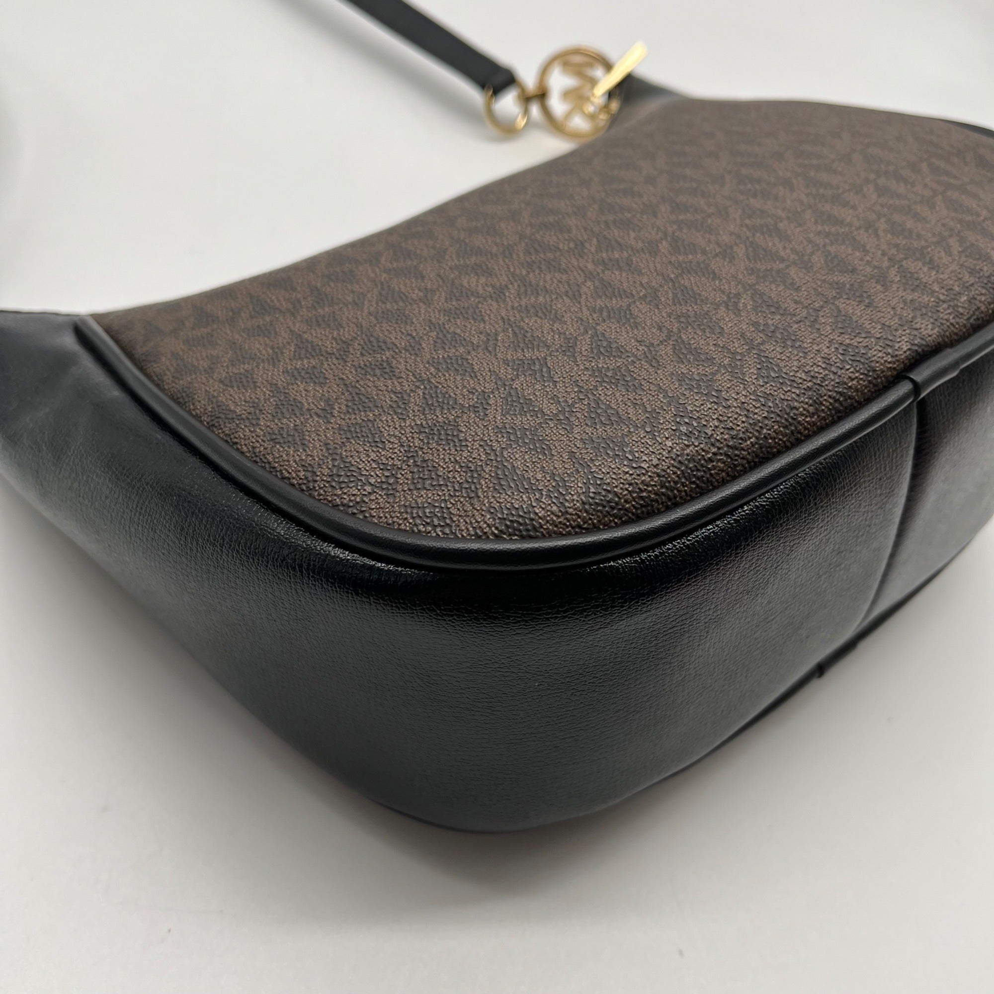 Michael Kors Brown & Black Monogram Cheryl Medium Crossbody