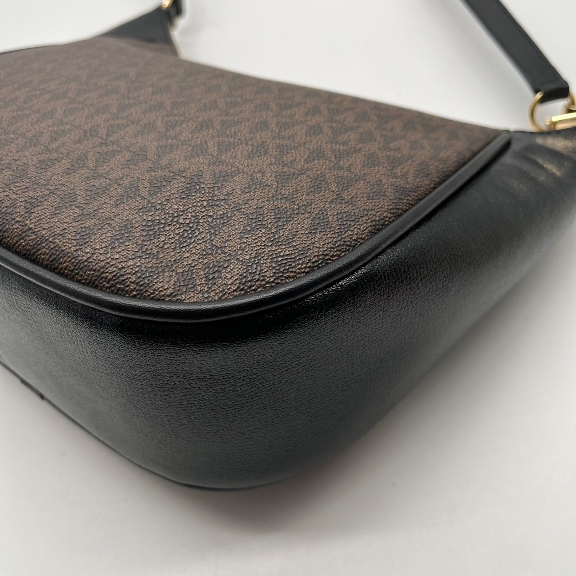 Michael Kors Brown & Black Monogram Cheryl Medium Crossbody