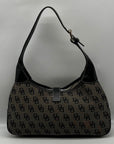 Dooney & Bourke Gray and Black Signature Canvas Shoulder Bag