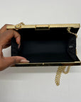 MMS Brands Metallic Gold Evening Clutch Bag