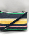 Kate Spade Dark Blue Canvas Jackson Boardwalk Stripe Triple Gusset Crossbody