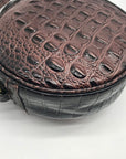 Brahmin Brown Croc Embossed Round Belle Melbourne Crossbody