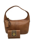Vintage Coach Tan Leather Ergo Shoulder Bag & Matching Wallet