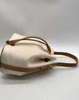 Like Dreams Off White Debossed Faux Leather Bucket Bag