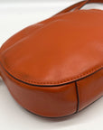 Michael Kors Burnt Orange Leather Floral Applique Crossbody Bag