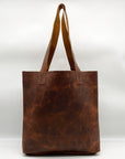 Lee Fashion Brown Distressed Leather Tote Bag