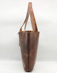 Lee Fashion Brown Distressed Leather Tote Bag