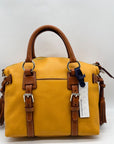 Dooney & Bourke Orange Leather Domed Satchel Bag