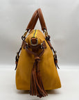 Dooney & Bourke Orange Leather Domed Satchel Bag