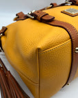 Dooney & Bourke Orange Leather Domed Satchel Bag